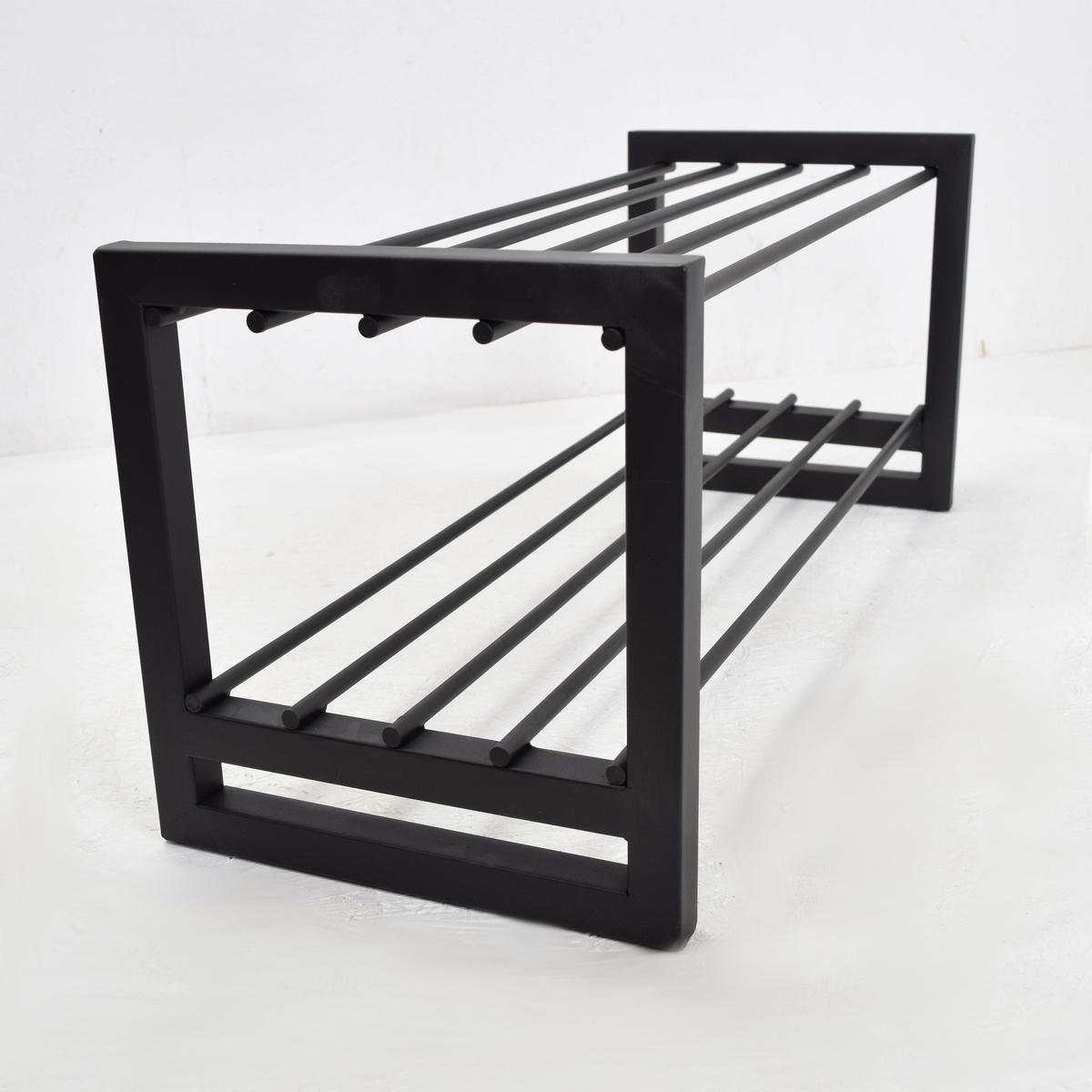 SCHUHABLAGE Flur Schwarz - Schwarz, Metall (70/30/28cm) - LOFT42