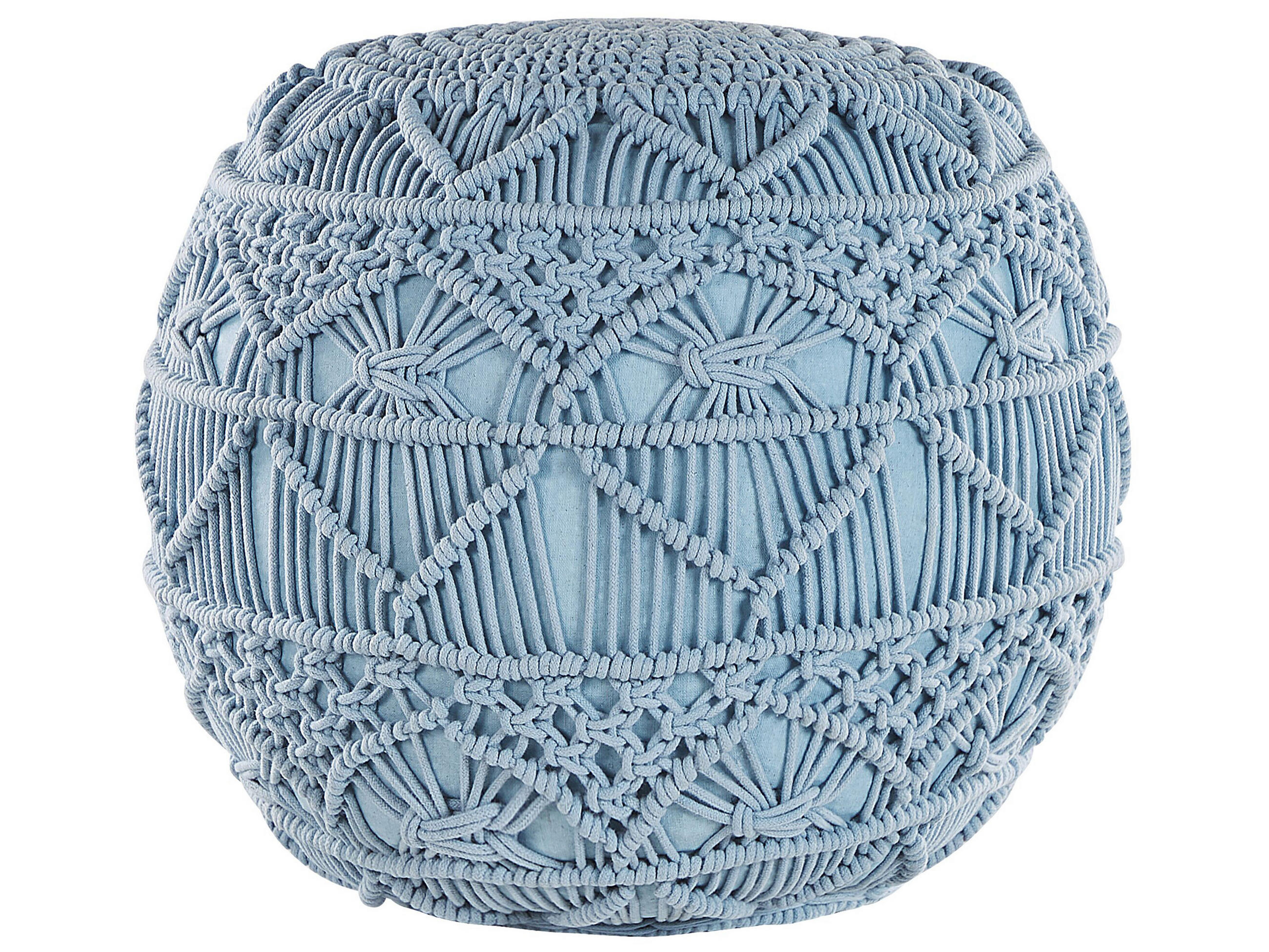 POUF Blau 40/40/40 cm Kayseri - Blau, Naturmaterialien/Textil (40/40/40cm) - Beliani