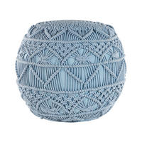 POUF Blau 40/40/40 cm Kayseri - Blau, Naturmaterialien/Textil (40/40/40cm) - Beliani