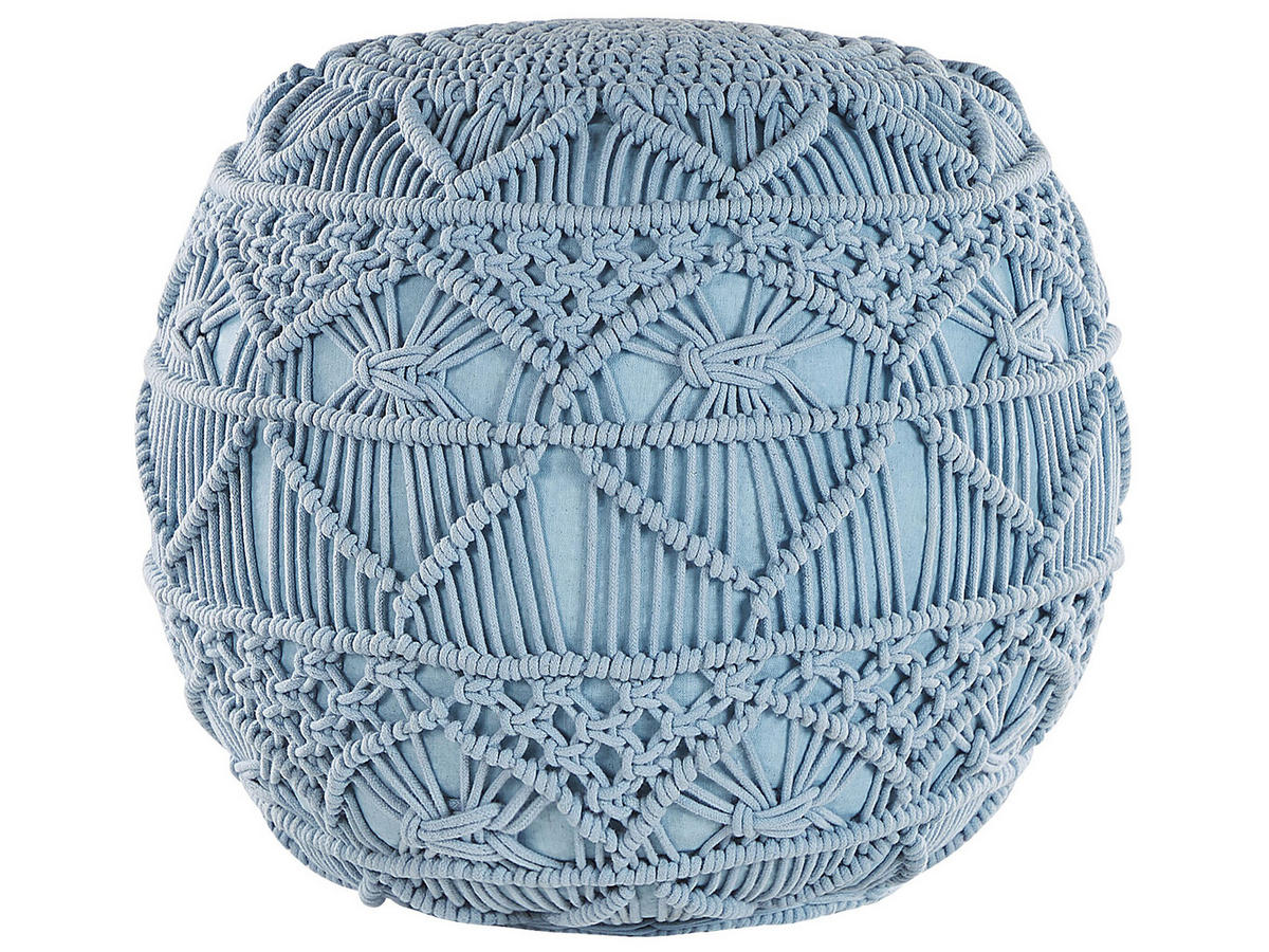 POUF Blau 40/40/40 cm Kayseri - Blau, Naturmaterialien/Textil (40/40/40cm) - Beliani