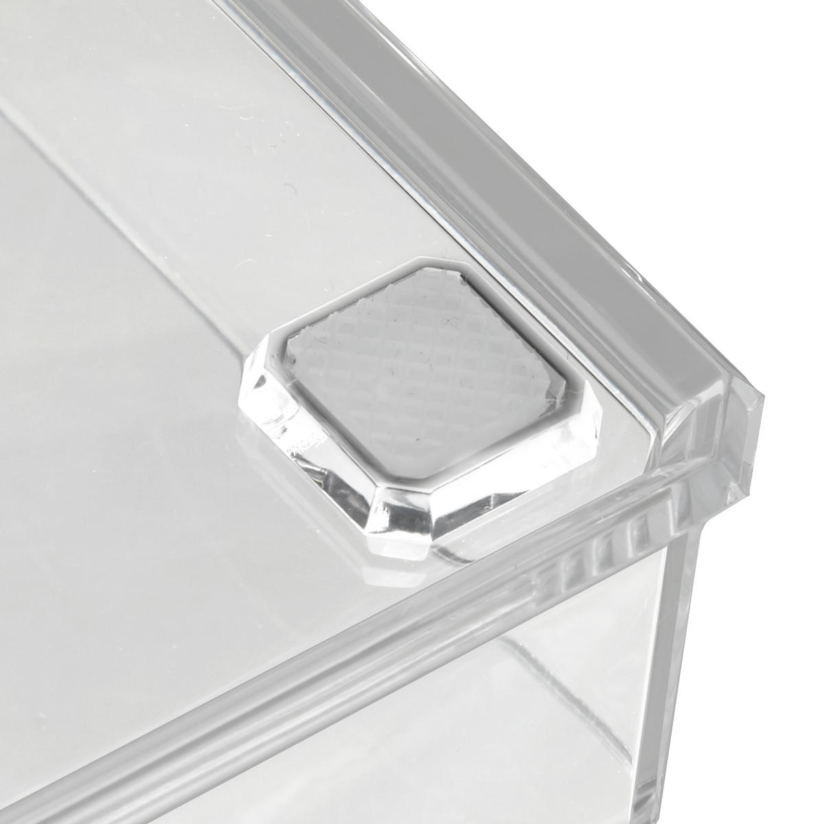 MAKEUP Organizer - Transparent, Kunststoff (23.5/29.5/14cm) - Relaxdays