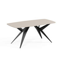 ESSTISCH AXIS - Kaschmir/Schwarz, Holzwerkstoff/Metall (90/180/76cm) - Meblini