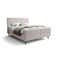 BOXBETT NARA mit Matratze H3, Bonell und Topper 180x200 POSO 100 - Beige, Textil (180/200cm) - Bedante