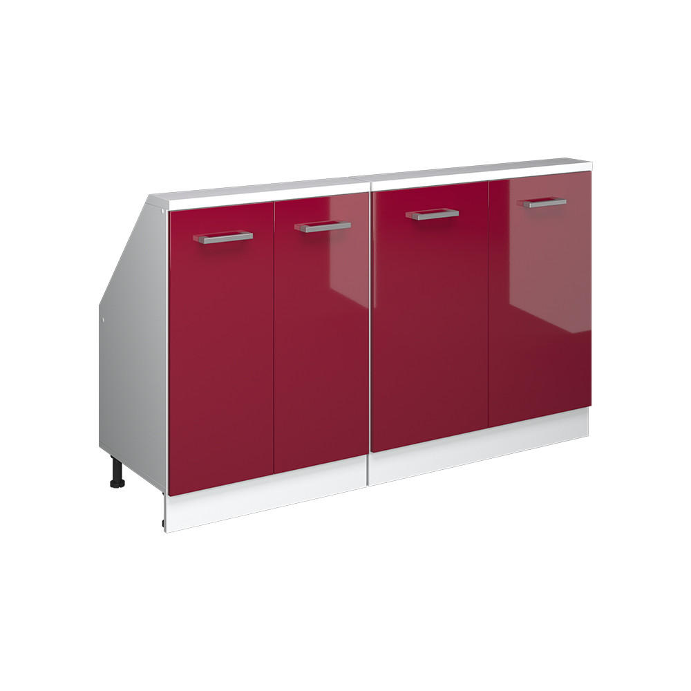 DACHSCHRÄGENSCHRANK-SET Rion Bordeaux Hochglanz/Weiß 2er Set - Bordeaux/Weiß, Holzwerkstoff (140/81.6/46cm) - Vicco