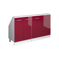 DACHSCHRÄGENSCHRANK-SET Rion Bordeaux Hochglanz/Weiß 2er Set - Bordeaux/Weiß, Holzwerkstoff (140/81.6/46cm) - Vicco