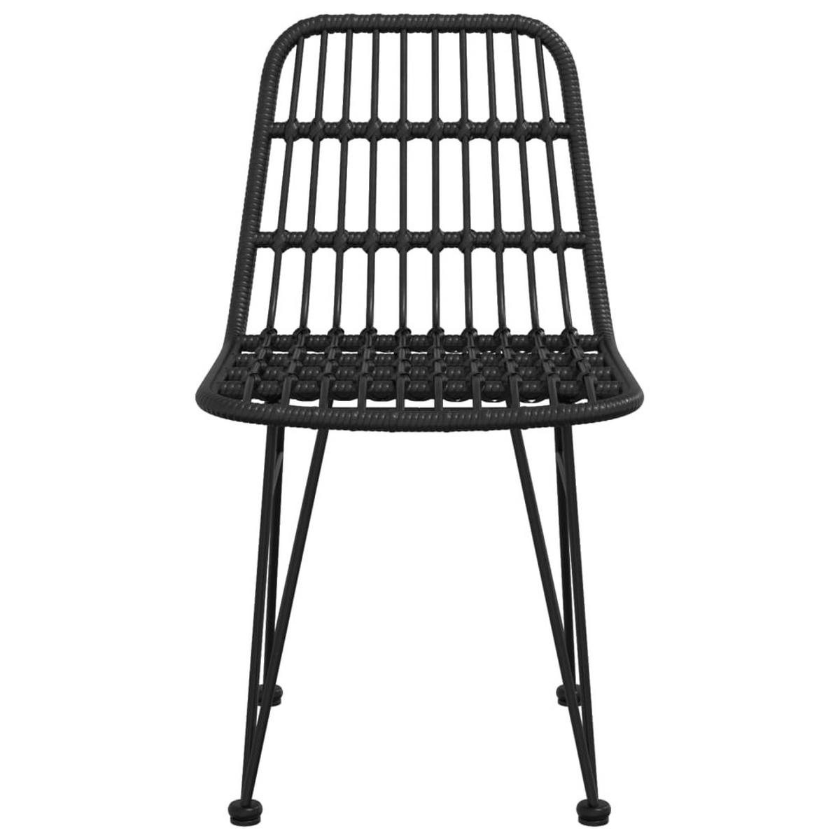 GARTENSTÜHLE 2 Stk. Schwarz 48x62x84 cm PE-Rattan - Schwarz, Metall (48/84/48cm) - furnicato