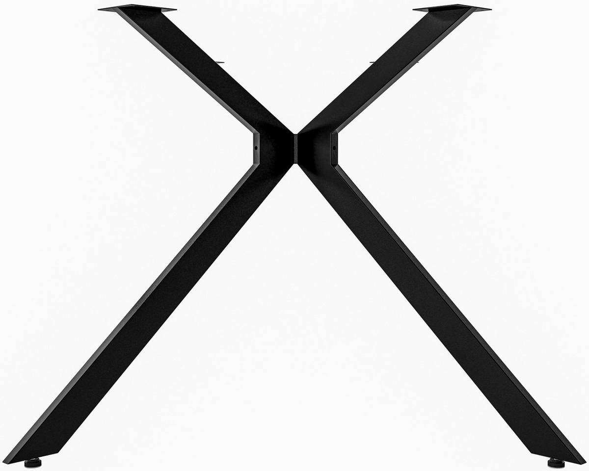 TISCHBEIN eckig 135/73/72 cm Metall schwarz - Schwarz, Metall (135/72/73cm) - CLP
