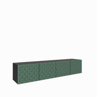 TV-SCHRANK Cali 200 cm (2x100) viertürig, schwarz, grün - Schwarz/Olivgrün, Kunststoff (200/41/40cm) - Margaret Hadas24
