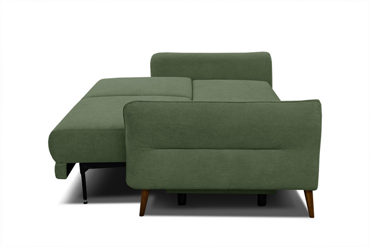 SOFA FIGARI 3-Sitzer mit Schlaffunktion, grün - Braun/Grün, Holz/Textil (232/90/107cm) - Courtois Laville