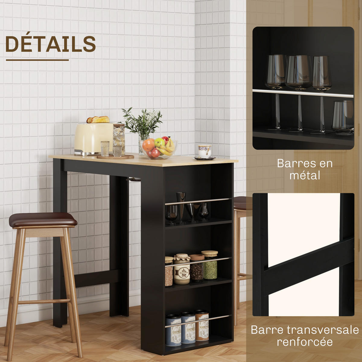 BARTISCH Schwarz 1 Stück - Schwarz, Kunststoff (112/57/106cm) - GiPP