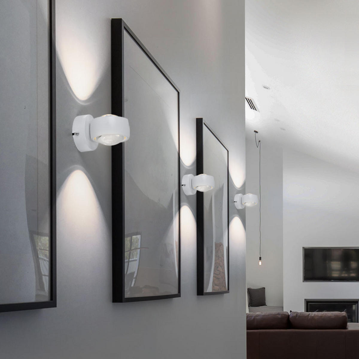 LED WANDLEUCHTE Metall Weiß - Weiß, Glas (7.5/10/10cm) - Globo Lighting