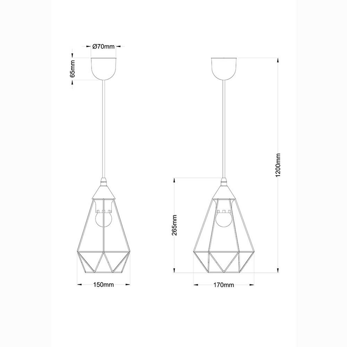 LED HÄNGELEUCHTE Metallgeflecht Schwarz - Schwarz, Metall (17/17/120cm) - Globo Lighting
