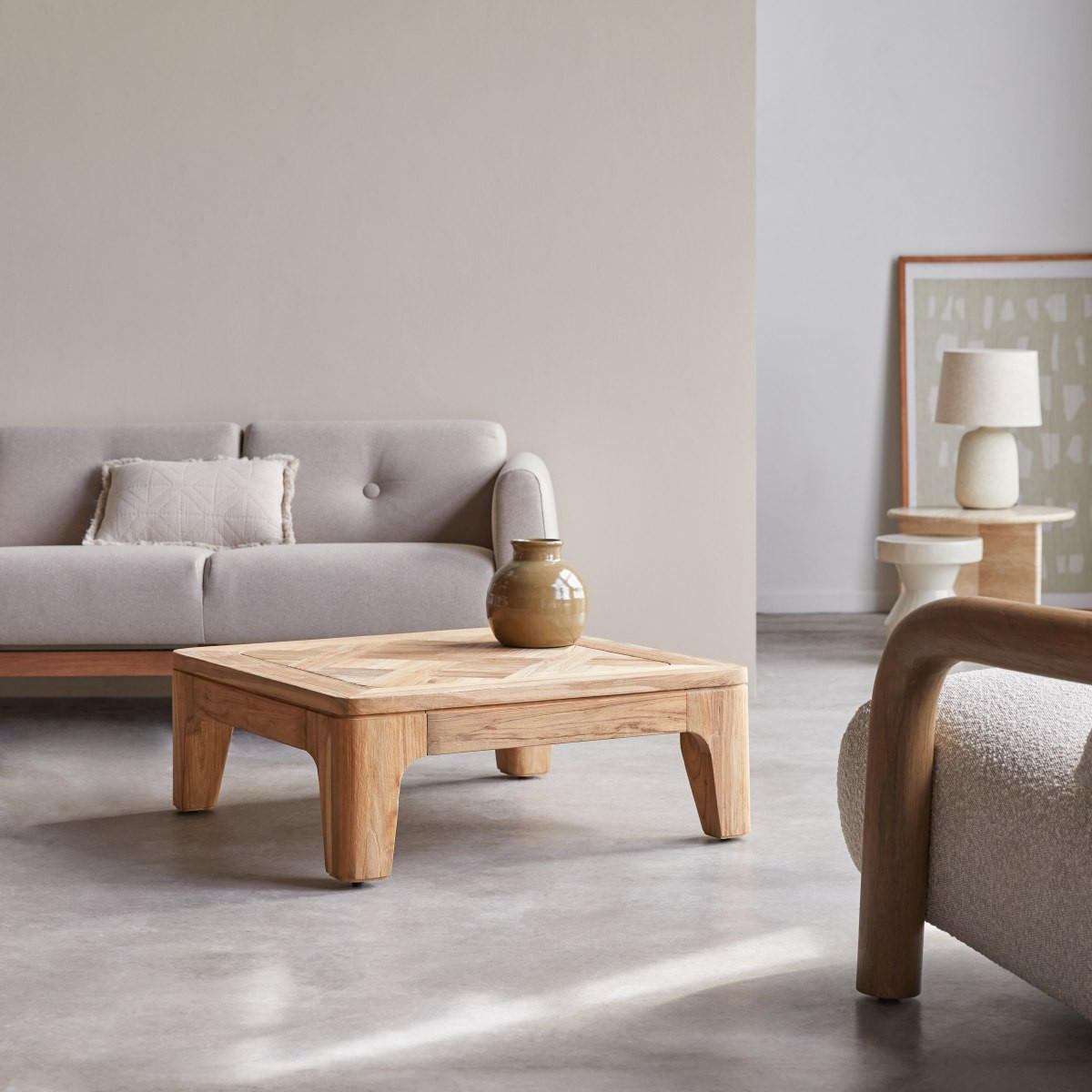 COUCHTISCH Ruth Natur aus Teak - Naturfarben, Holz (80/80/30cm) - Tikamoon