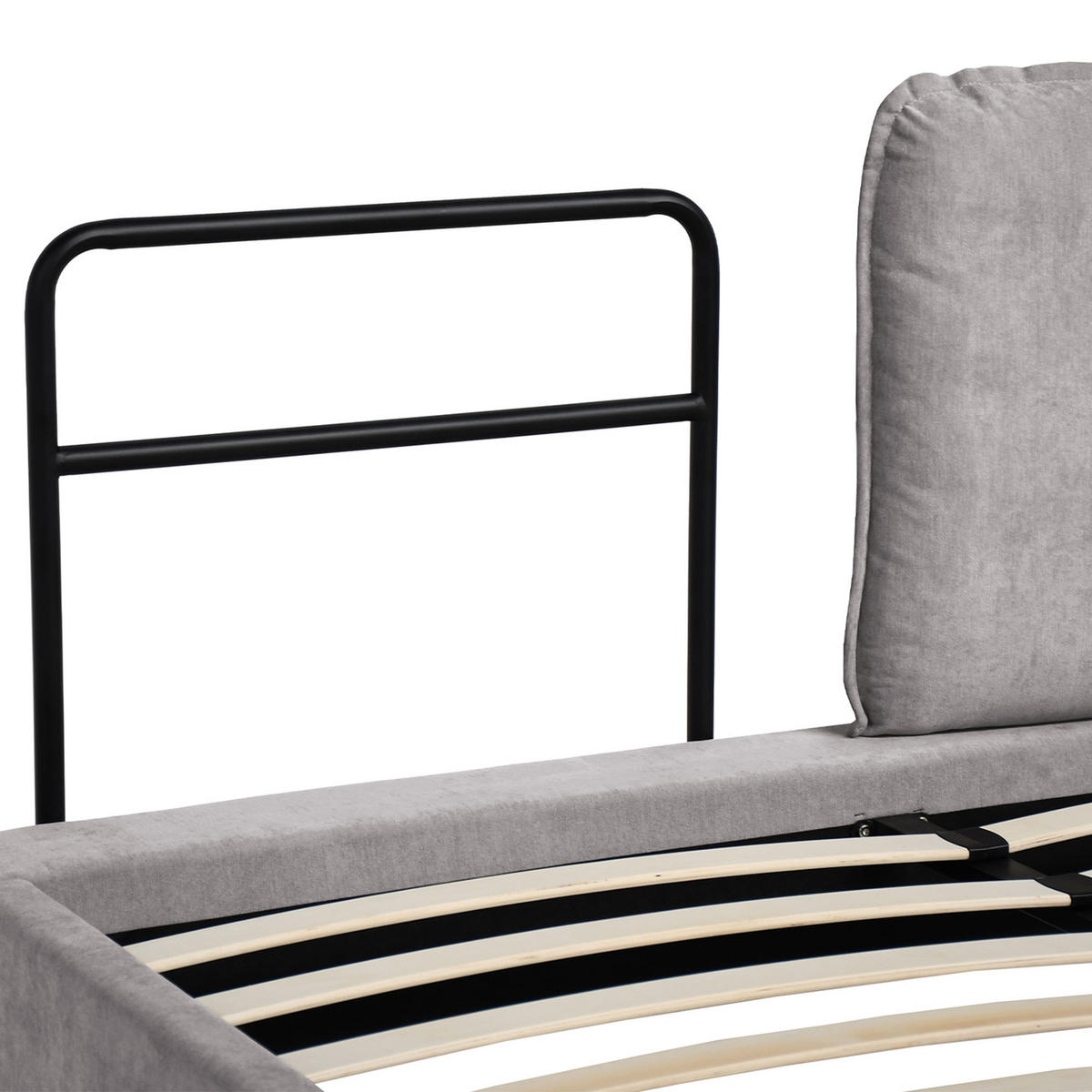 ČALOUNĚNÁ POSTEL Sombra, manželská postel 160x200 cm bez matrace, žinylková látka, šedá - šedá, kov (160/200cm) - Beautysofa