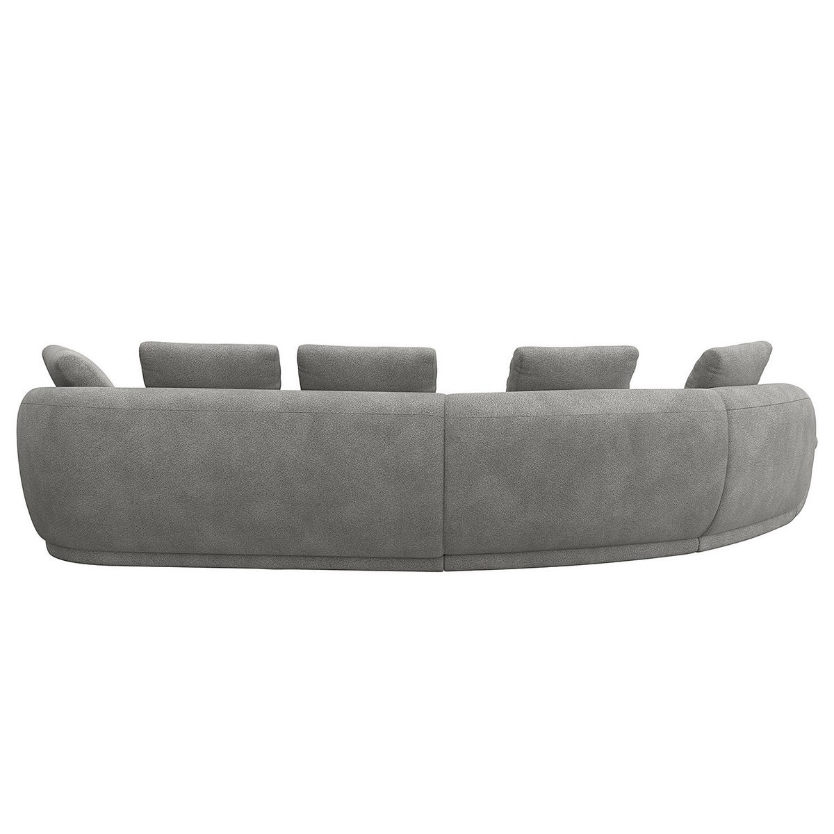 ECKSOFA mit Rundecke - Schwarz/Grau, Kunststoff/Textil (340/225cm) - home24