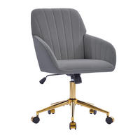 DREHSTUHL 62/60/97 cm grau aus Samt höhenverstellbar und ergonomisch - Grau, Textil (60/97/62cm) - OKWISH