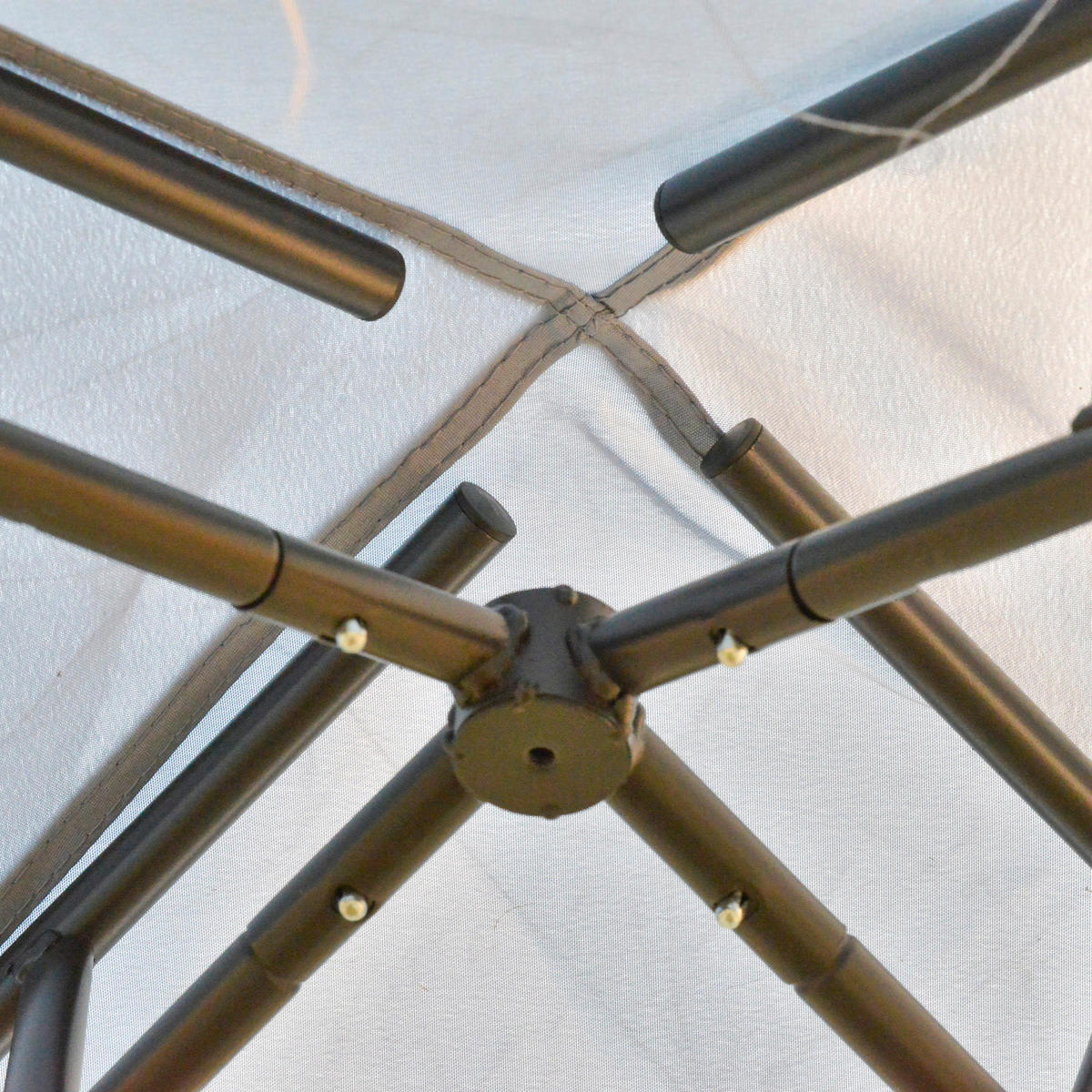 GARTENPAVILLON Pavillon 3x3 m Hellgrau - Grau, Metall (294/265/294cm) - ComfortXL