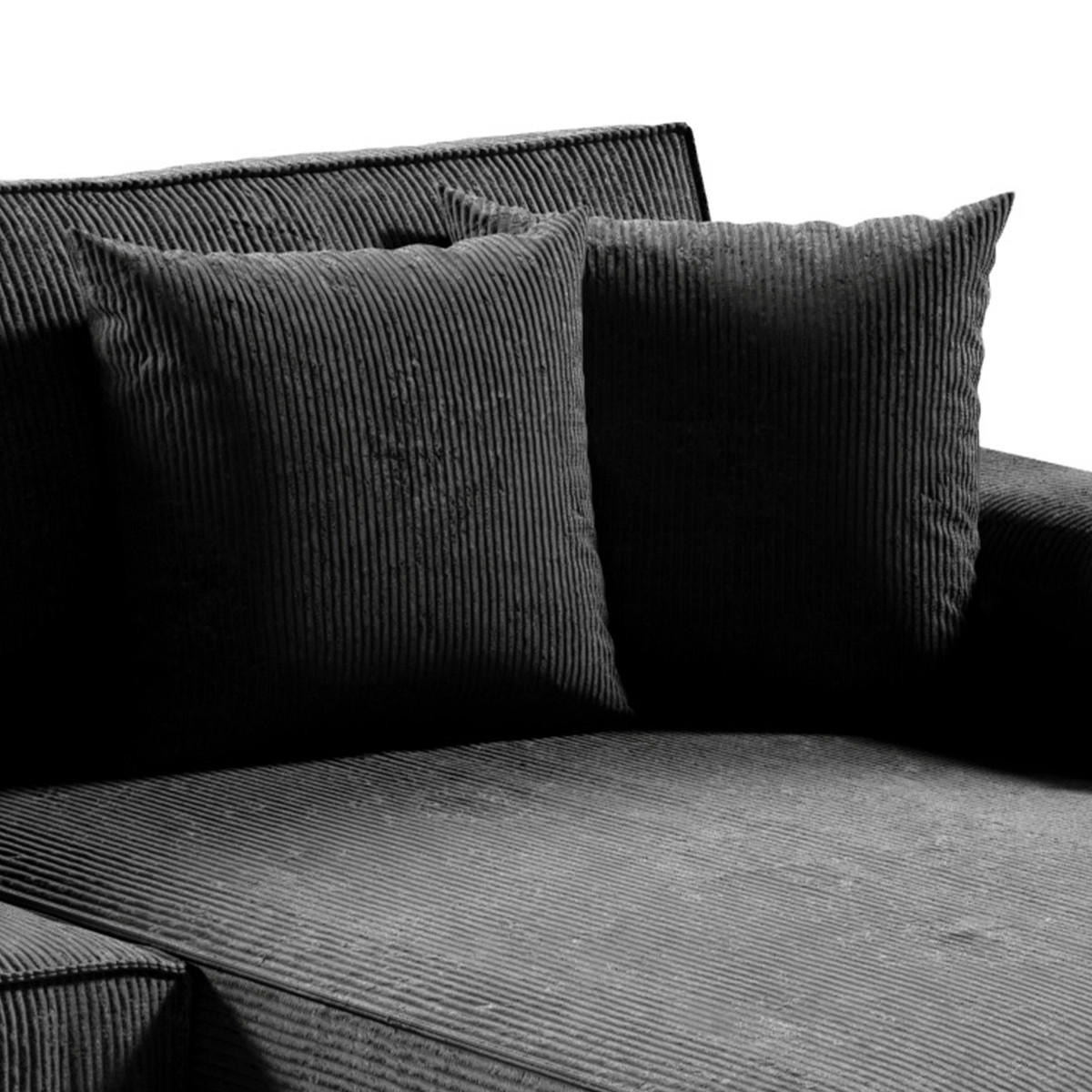 PANORAMASOFA Isaac 5 Sitzplätze Dunkelgrau - Grau, Holzwerkstoff (390/85/185cm) - Petits-meubles