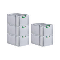EUROBOX 5x Nextgen Color 32x40x60cm 65 Liter Griffe Grün Geschlossen - Grün, Kunststoff (40/32/60cm) - PROREGAL