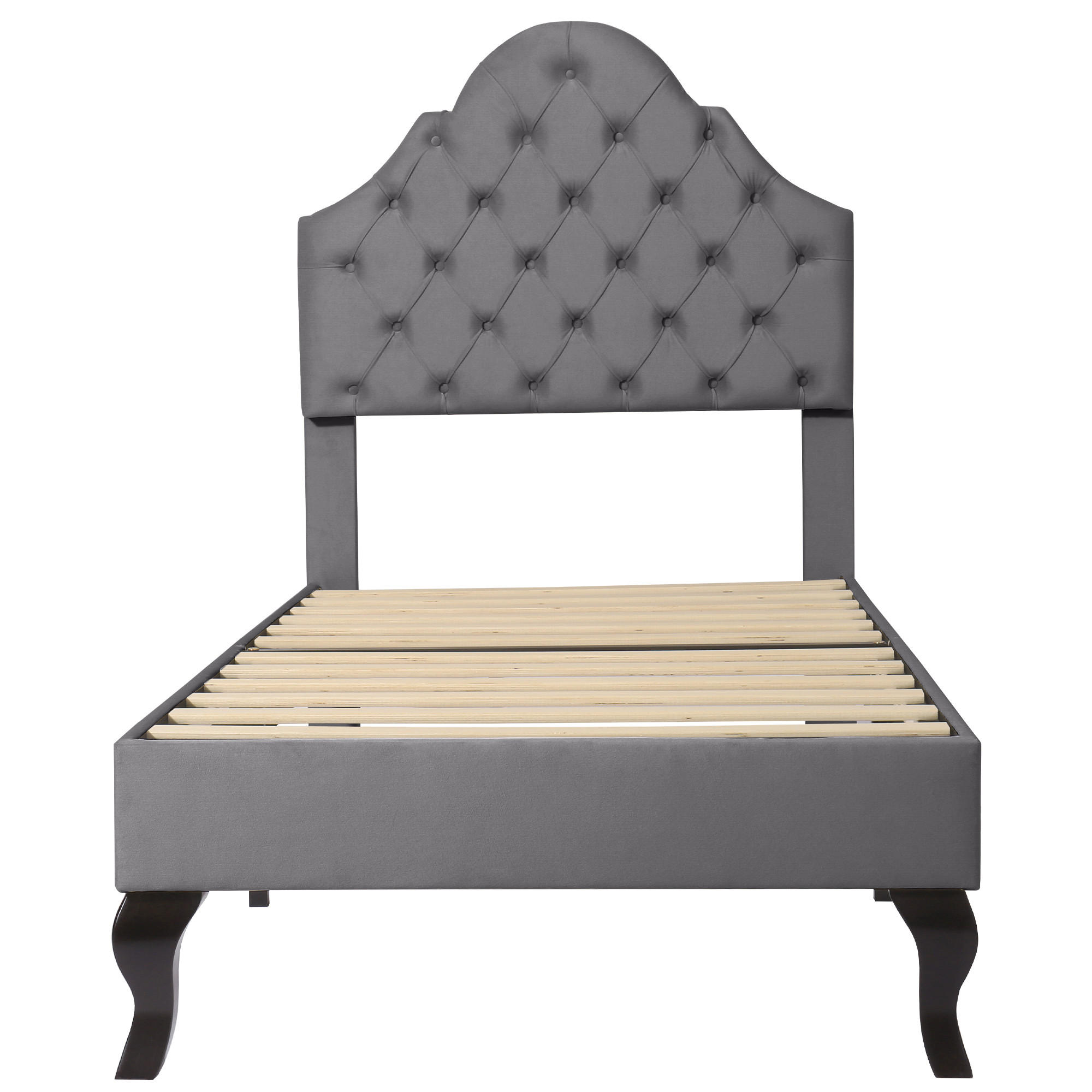 POLSTERBETT 90/200 cm Grau - Grau, Textil