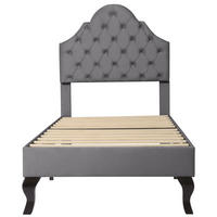 POLSTERBETT 90/200 cm Grau - Grau, Textil