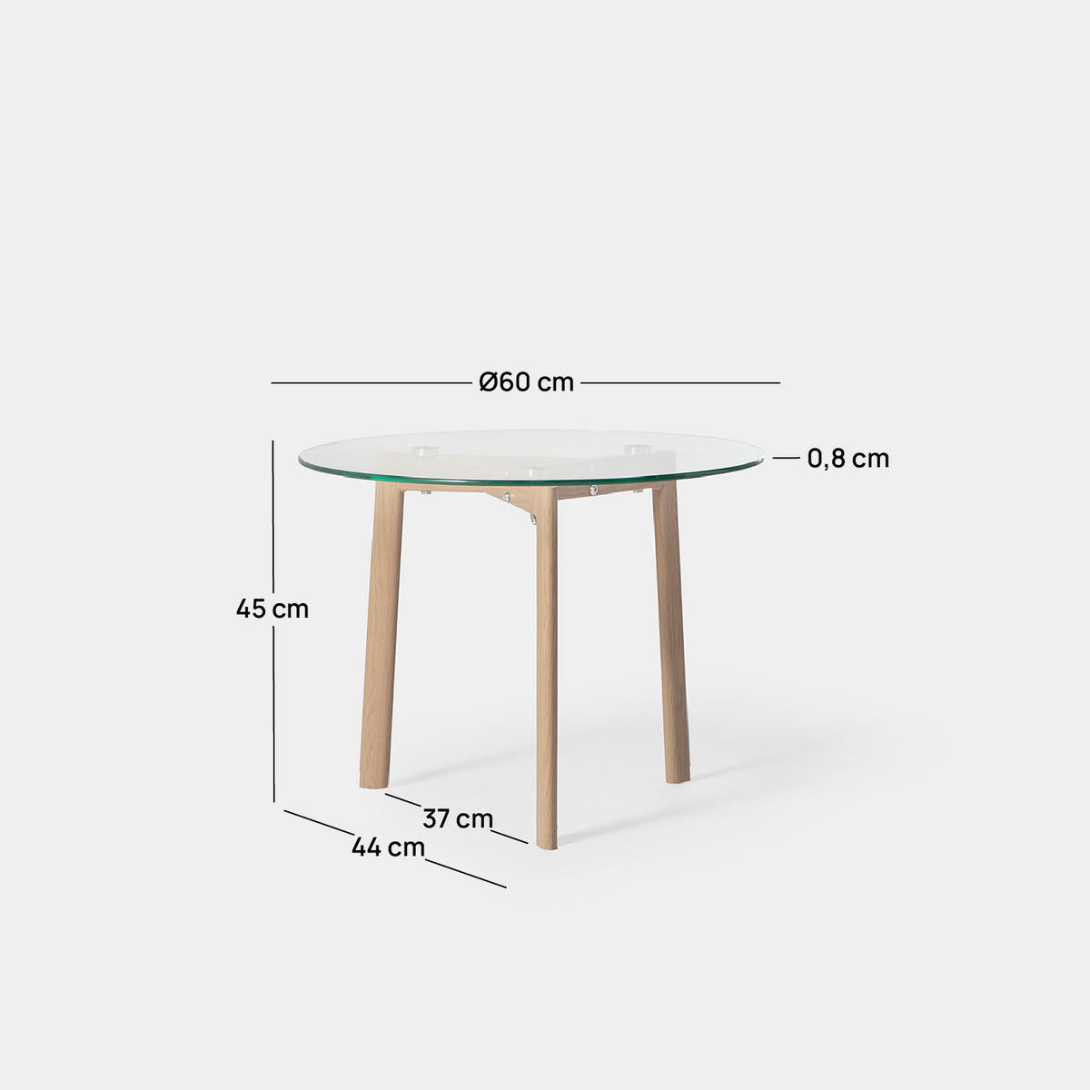 COUCHTISCH FESTER Eyre Durchsichtig 60 cm x 45 cm - Transparent, Glas (60/60/45cm) - Klast Home