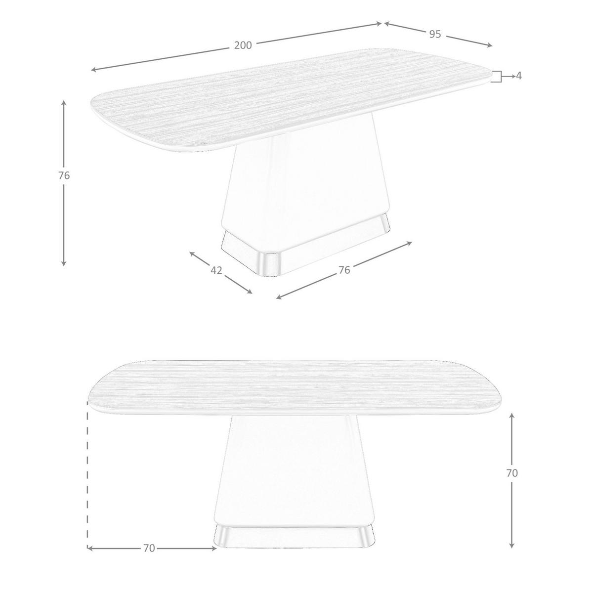 ESSTISCH Rechteckiger Esstisch aus Nussbaum und beigem Holz 200/95/76 cm - Walnussfarben, Holz/Holzwerkstoff (95/200/76cm) - ANGEL CERDA