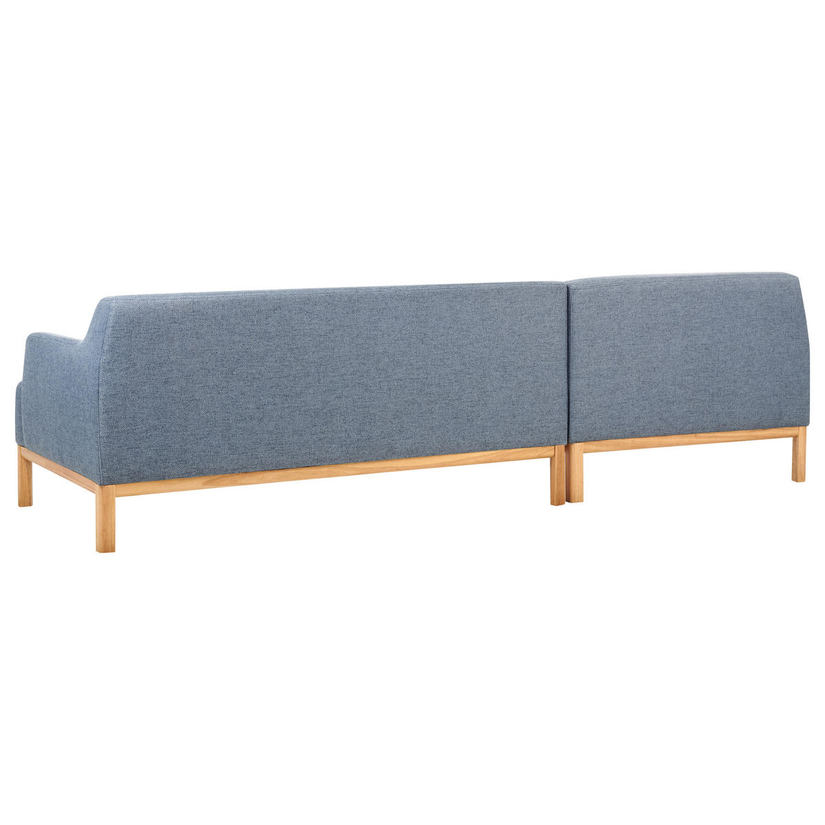 ECKSOFA 3-Sitzer Stoff Blau rechtsseitig Sosjo - Blau, Textil (251/132cm) - Beliani