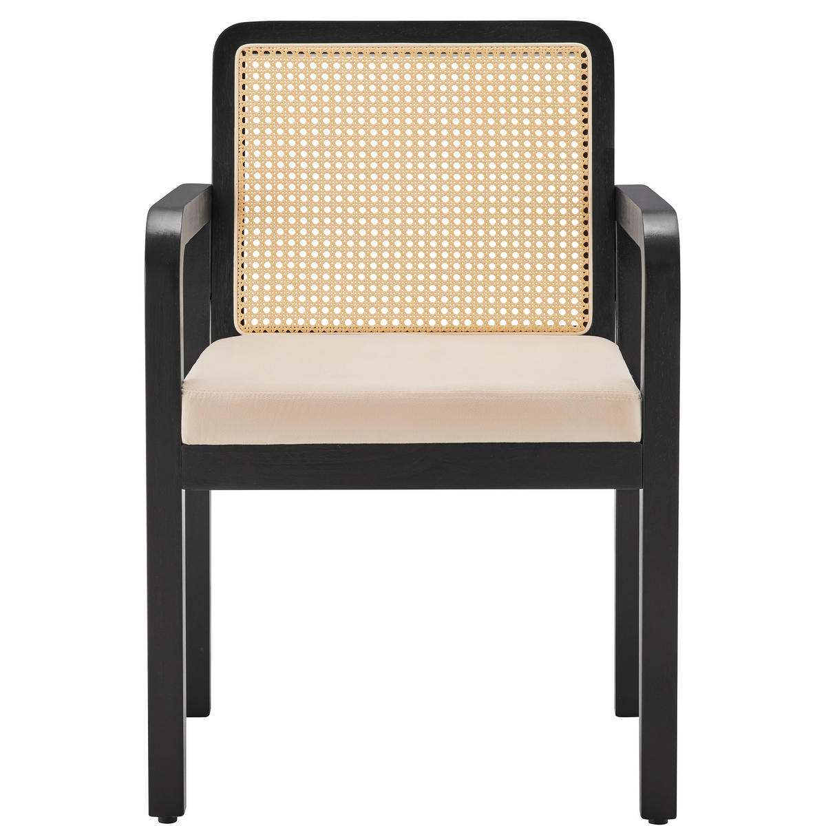 ESSZIMMERSTÜHLE 2er-Set mit Rattan-Rückenlehne - Beige, Holz (56/83/57cm) - Urban Meuble