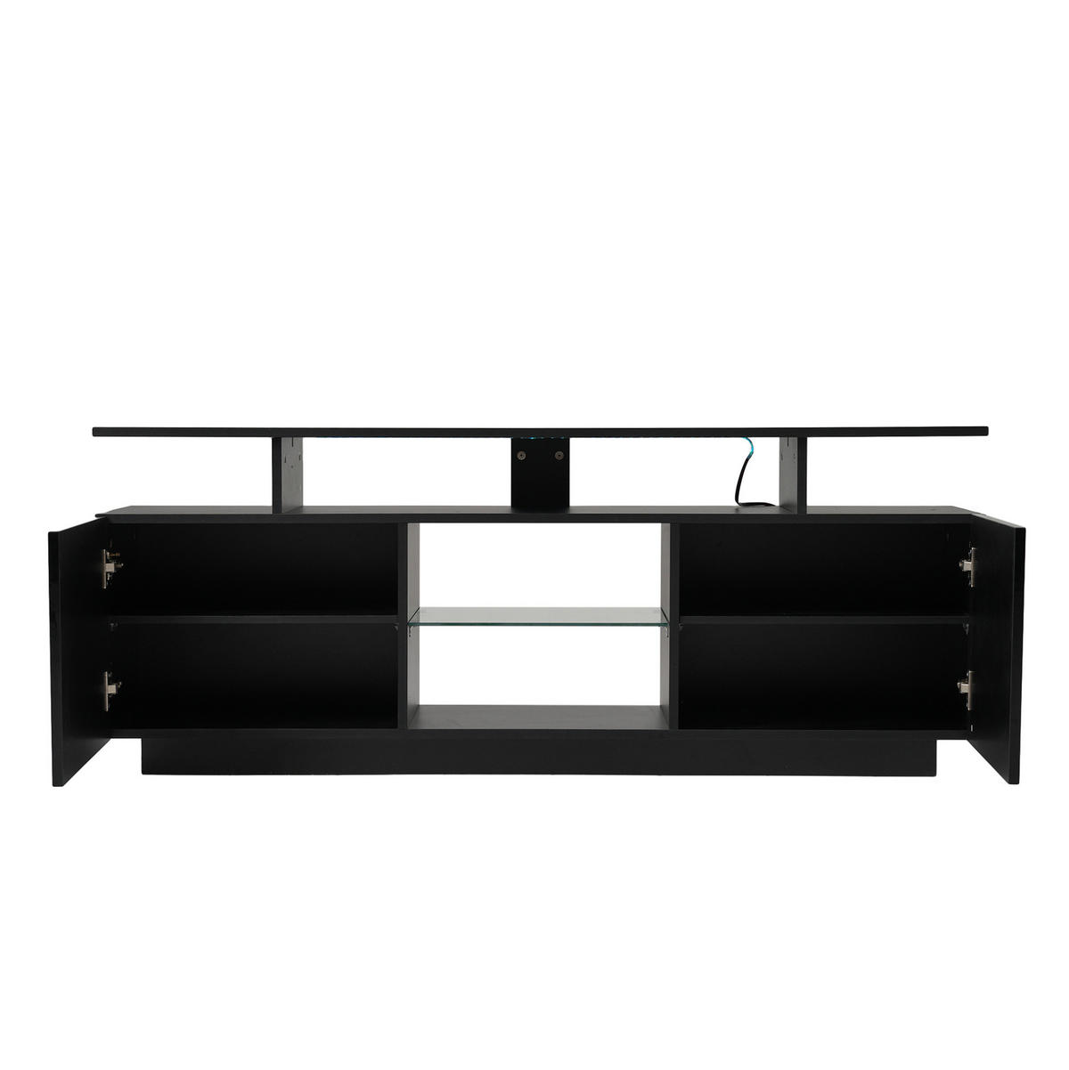 LOWBOARD 140/35/55 cm aus Spanplatte mit App-gesteuerter LED-Beleuchtung Schwarz - Schwarz, Holzwerkstoff (140/55/35cm) - Modenvie