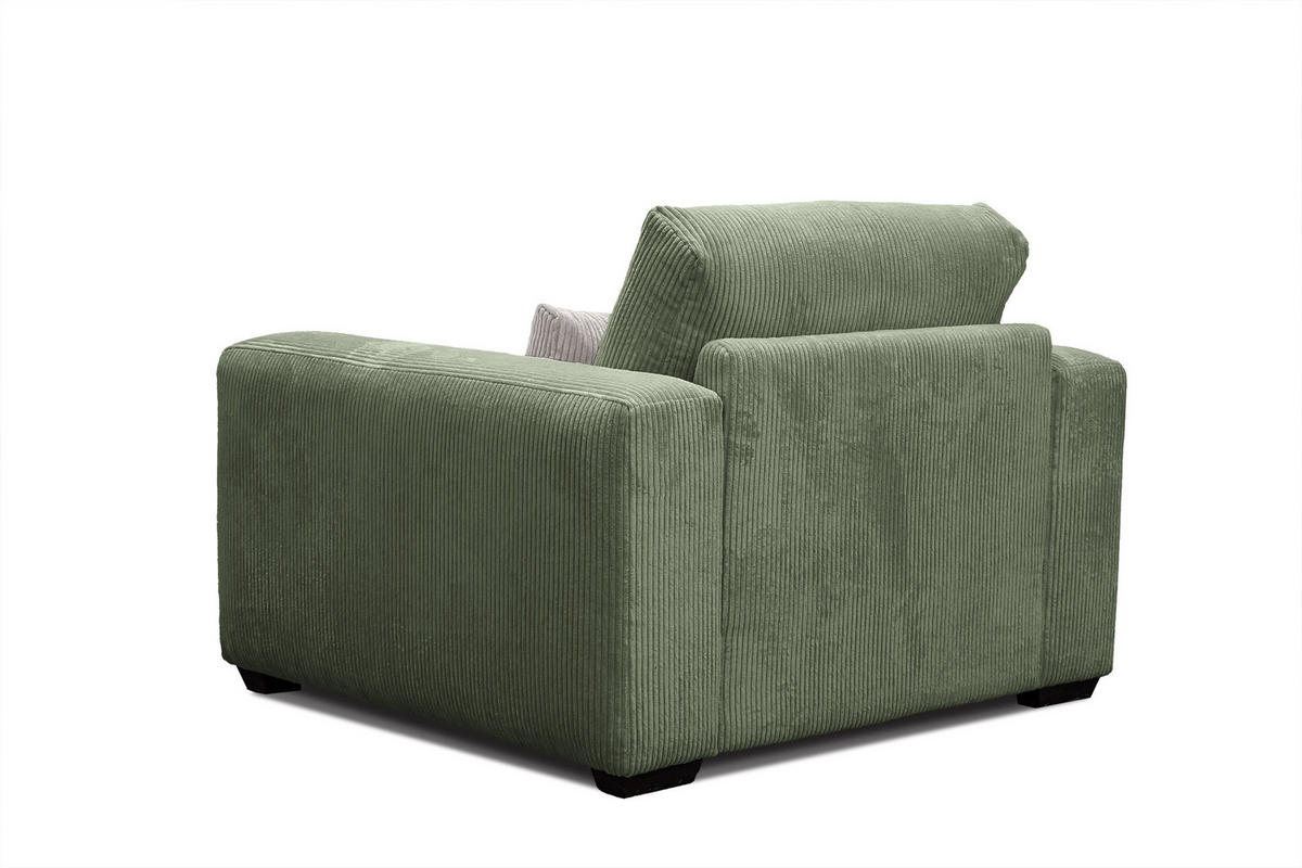 SESSEL OLI in Cordstoff salbeigrün - Salbeigrün, Holz/Textil (130/91/108cm) - Courtois Laville