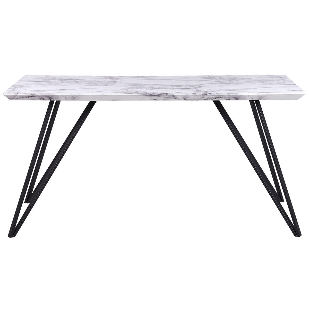 ESSTISCH 150/80/75 cm Weiß schwarz Rechteckig Molden - Weiß, Holzwerkstoff (150/80/75cm) - Beliani