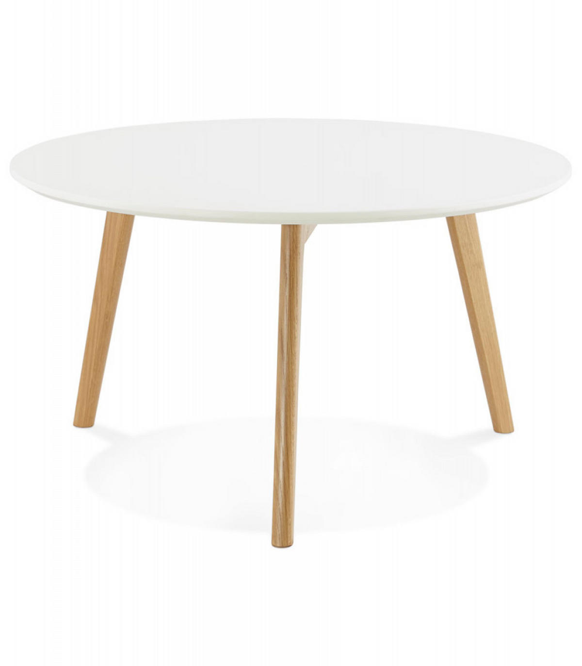 COUCHTISCH rund MDF Eiche skandinavisch weiß modern - Eichefarben/Weiß, Eichenholz/Holz (90/90/45cm) - KADIMA DESIGN