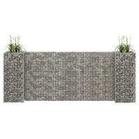 H-FÖRMIGER Gabionen-Pflanzkorb Stahldraht 260x40x100 cm - Silberfarben, Metall (260/100/40cm)