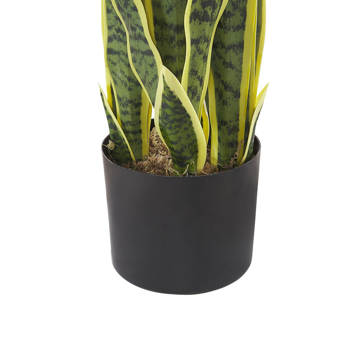 KUNSTPFLANZE Grün Snake Plant - Schwarz/Grün, Kunststoff (63cm) - Beliani