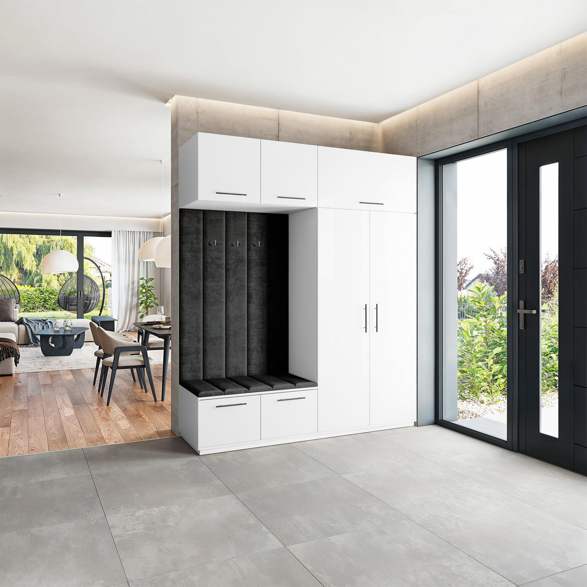 GARDEROBENSCHRANK REMA 200/240/60 cm Modern Weiß - Weiß, Holzwerkstoff (200/240/60cm) - MASSENO