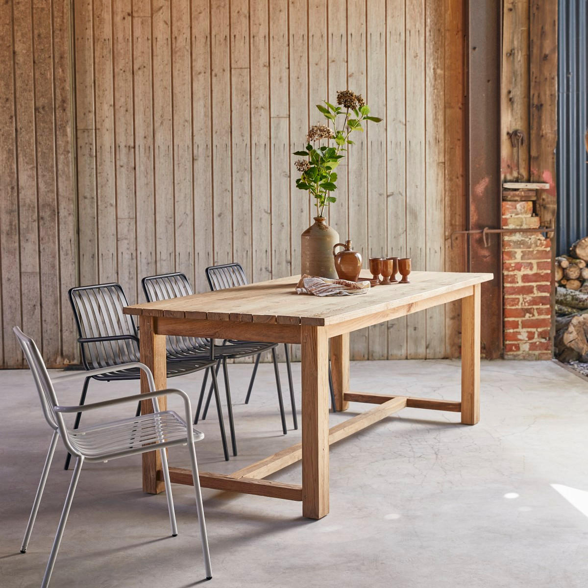 GARTENTISCH Teresa Natur aus Teak - Naturfarben, Holz (90/200/76cm) - Tikamoon