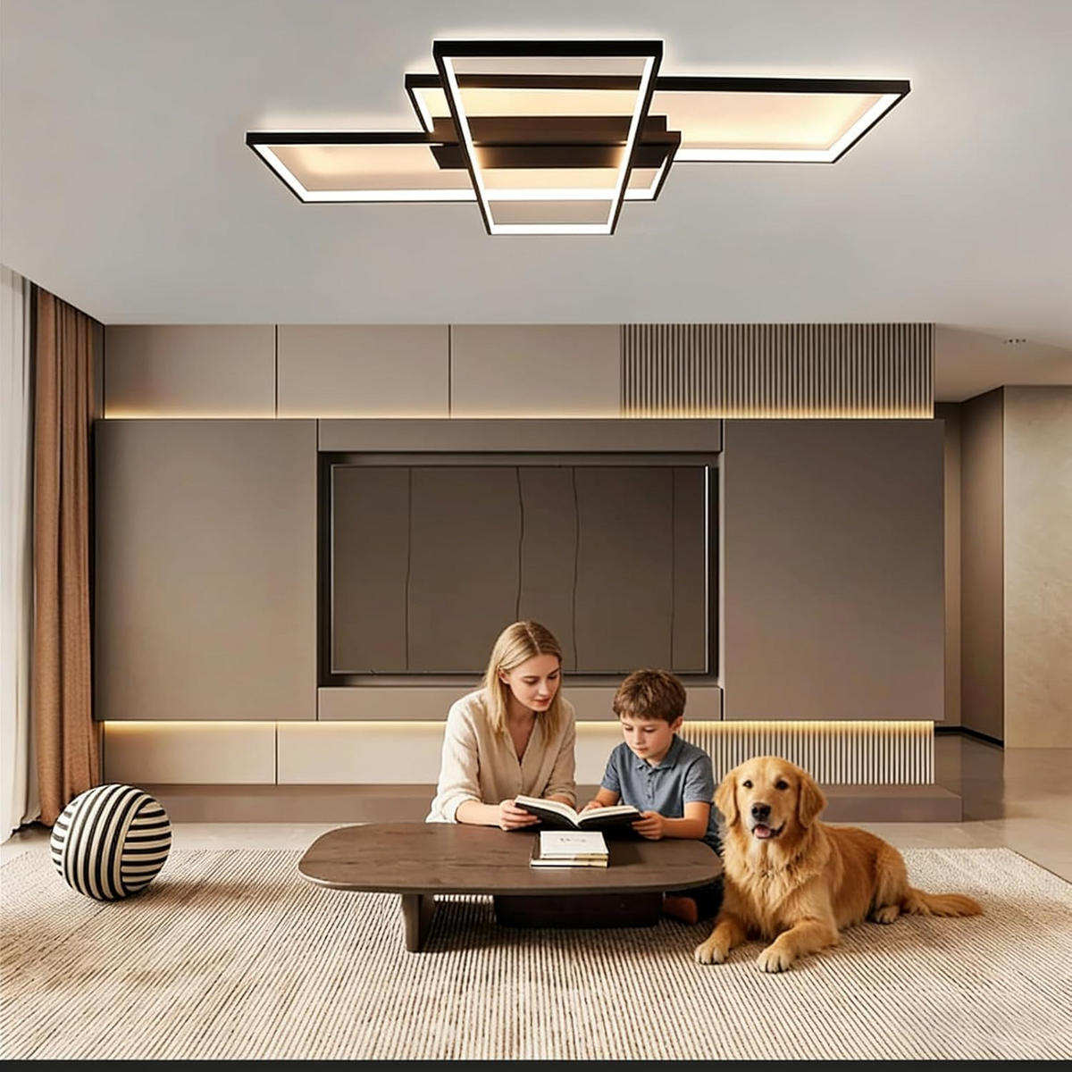 LED-DECKENLEUCHTE Eiswacht 100/70/5.5 cm - Schwarz, Metall (100/70/5.5cm) - ZMH