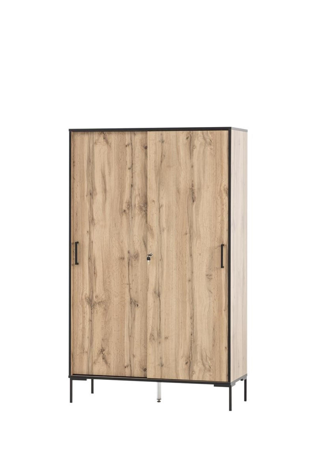 SCHIEBETÜRENSCHRANK Panda Tall 165x100x41 cm 4 Fächern & 2 Schiebetüren Eiche - Eichefarben, Holz (100/165/41cm) - PROREGAL