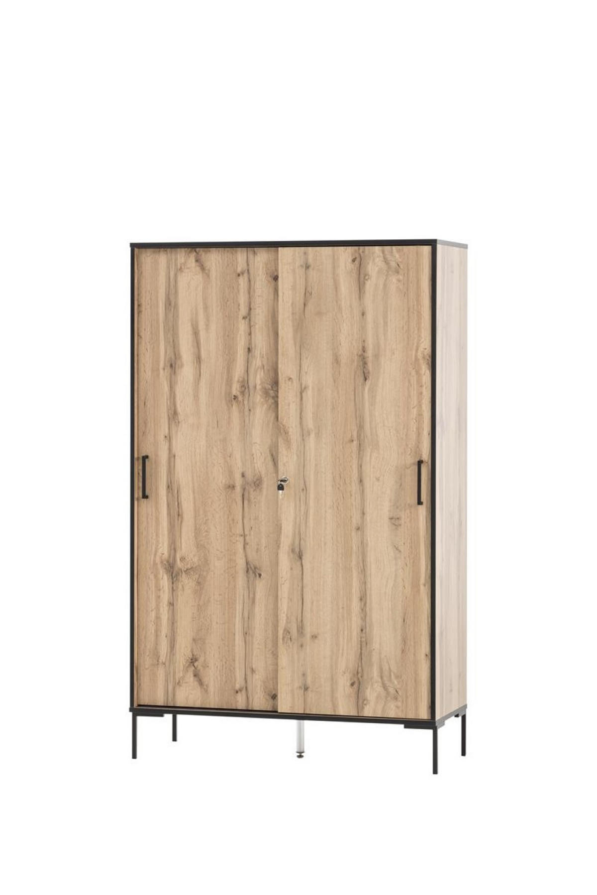 SCHIEBETÜRENSCHRANK Panda Tall 165x100x41 cm 4 Fächern & 2 Schiebetüren Eiche - Eichefarben, Holz (100/165/41cm) - PROREGAL