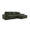 ECKSOFA MONA mit Schlaffunktion QUELLE 037 Rechts - Dunkelgrün, Textil (280/185cm) - Bedante