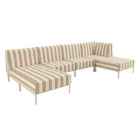 GARTENSOFA mit 5 Sitzplätzen, Beige - Beige, Metall - Oviala