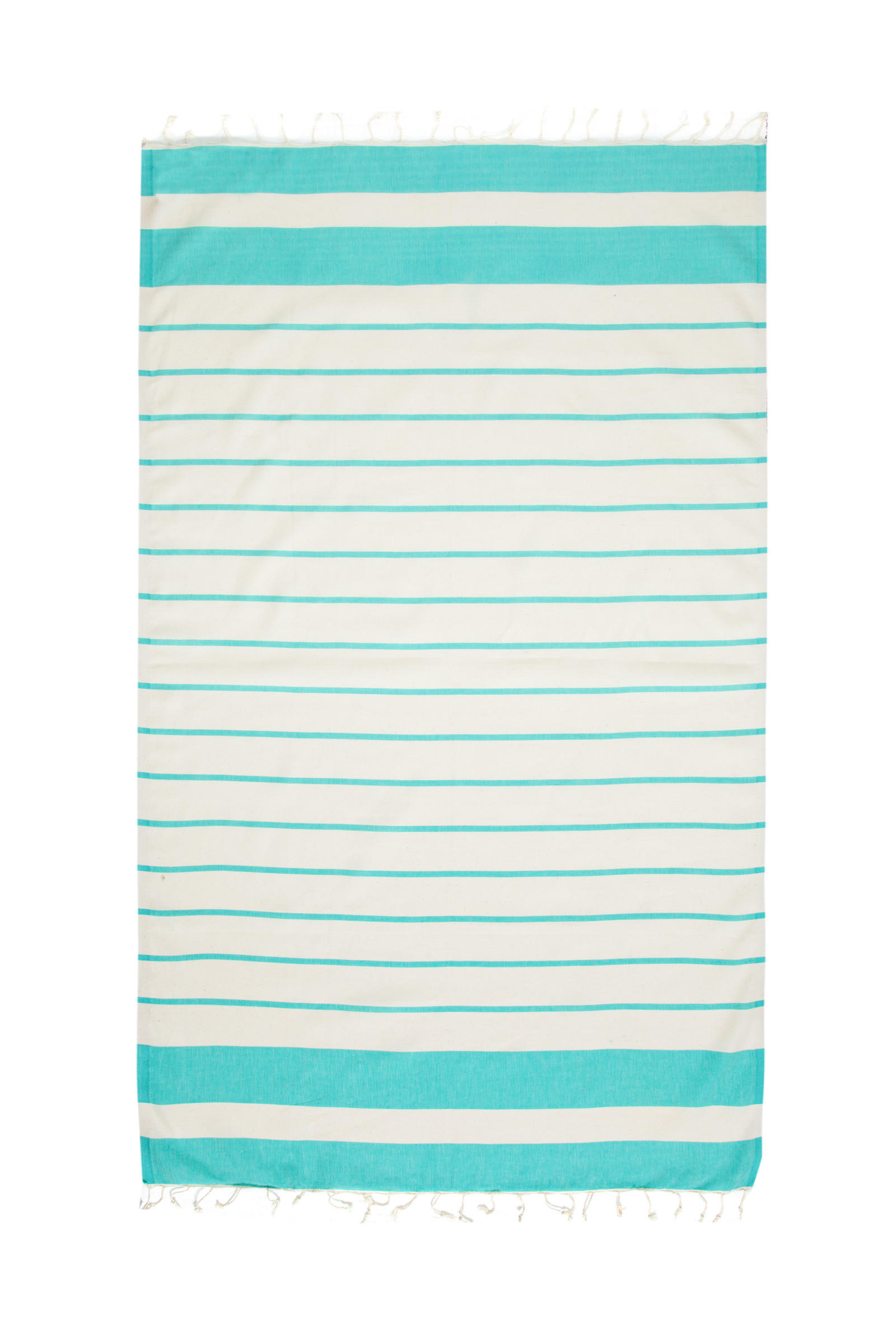 HAMAMTUCH Gestreift 100x180 Türkis - Türkis, Textil (180/100cm) - Villa Möbel