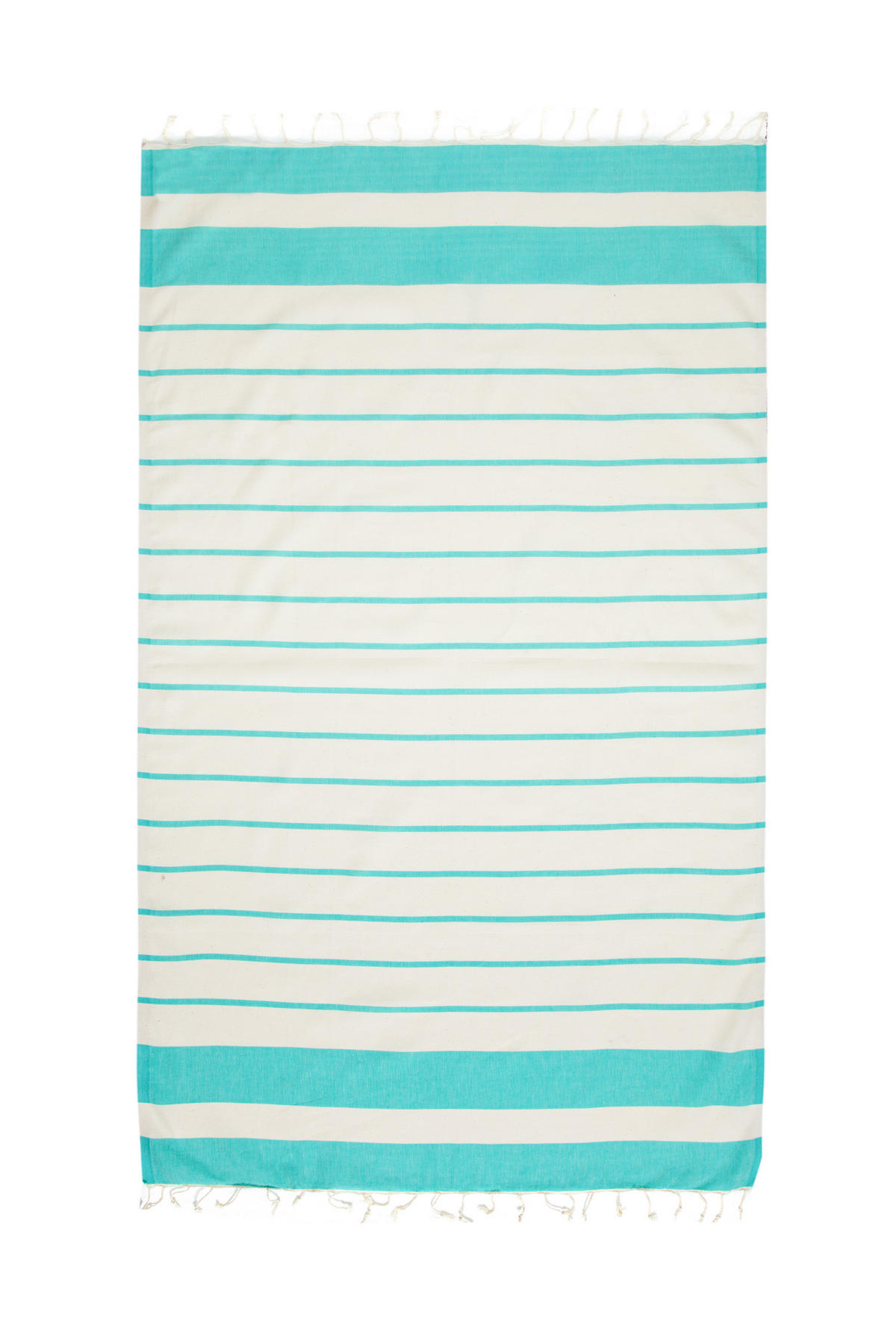 HAMAMTUCH Gestreift 100x180 Türkis - Türkis, Textil (180/100cm) - Villa Möbel