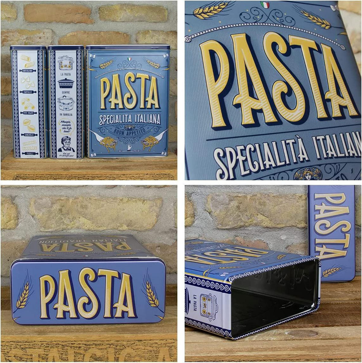 VORRATSDOSE XL Home & Country Pasta - Hellblau, Metall (19/26/8cm) - Nostalgic-Art