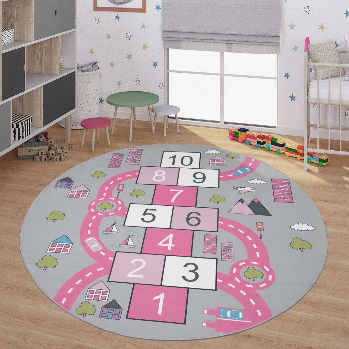 KINDERTEPPICH Pink Ø 160 cm - Pink, Kunststoff (160/160cm) - TT Home