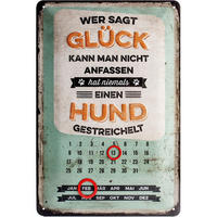 BLECHSCHILD 20/30 cm Pfotenschild Glück anfassen - Multicolor, Metall (20/30/0.2cm) - Nostalgic-Art