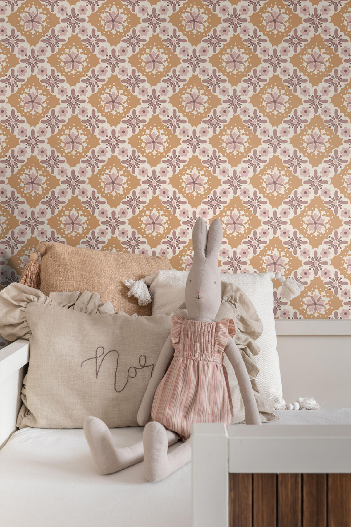 TAPETE Blumenmuster 50 x 900 cm - Orange, Papier (50/900cm) - ESTAhome