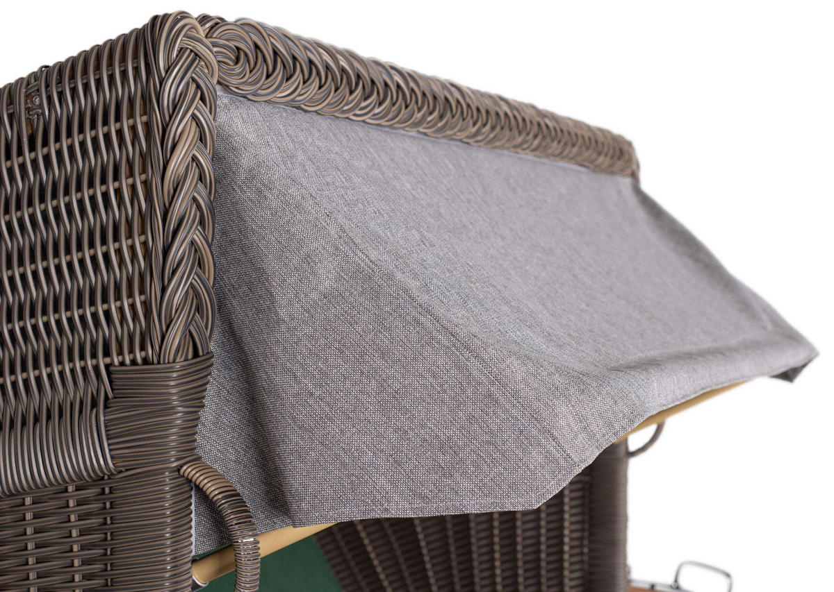 STRANDKORB XL Schillig Bullauge - Braun/Grau, Metall (142/170/95cm) - Mr. Deko