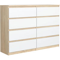 KOMMODE mit Schubladen Sonoma & Weiß 120x101,5x39 cm - Weiß/Sonoma Eiche, Holzwerkstoff (120/101/39cm) - MebLocker